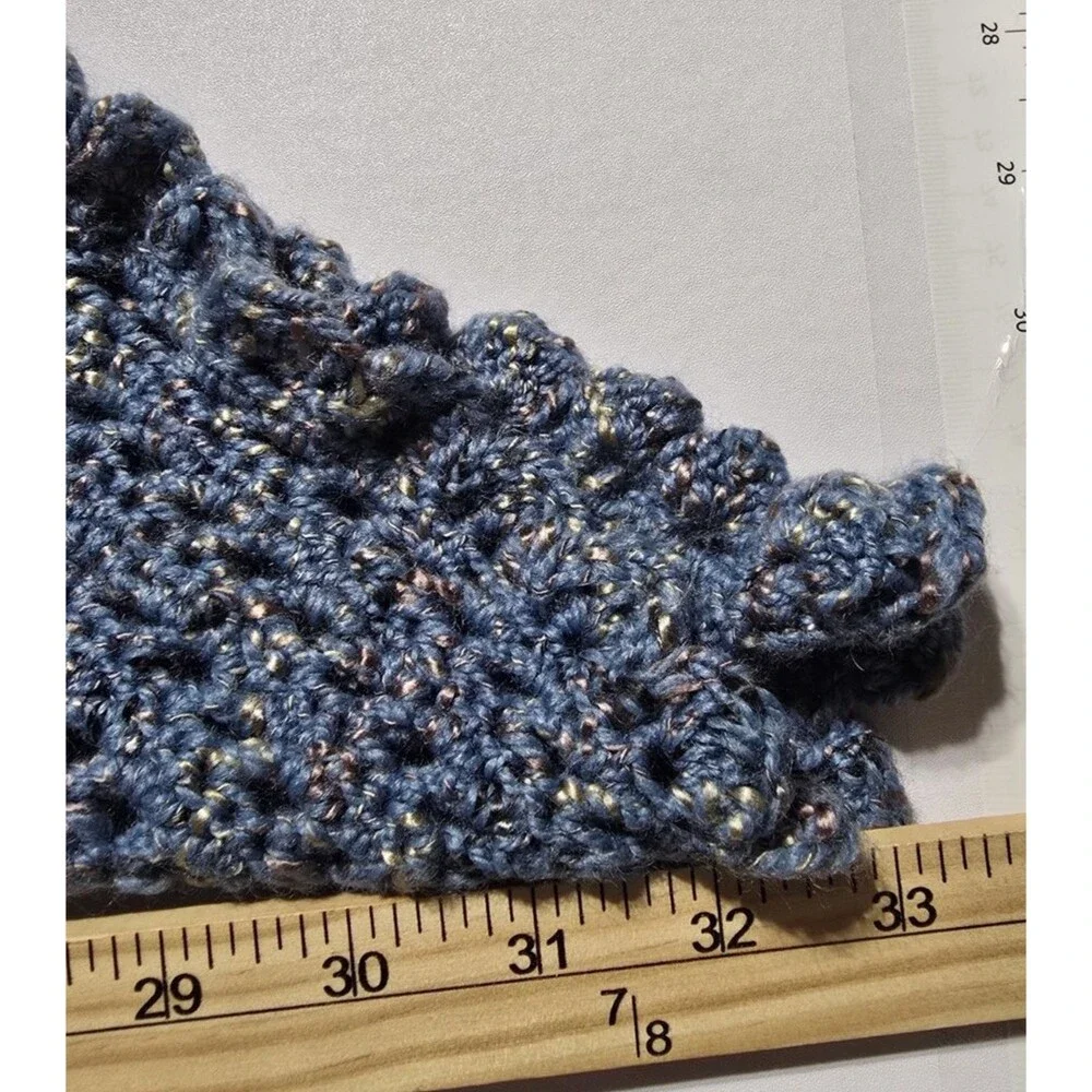 Handmade Crochet Triangular Scarf Shawl Knit 53